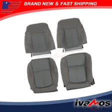 For Ford F150 Steel 2011-2014  Driver Passenger Top Bottom Cloth Seat Cover Gray