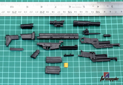 J1-5 Soldier 1/6th Model Assembly Sniper rifle Gun 4D Black SCAR for 12" Figure - Foto 1 di 7