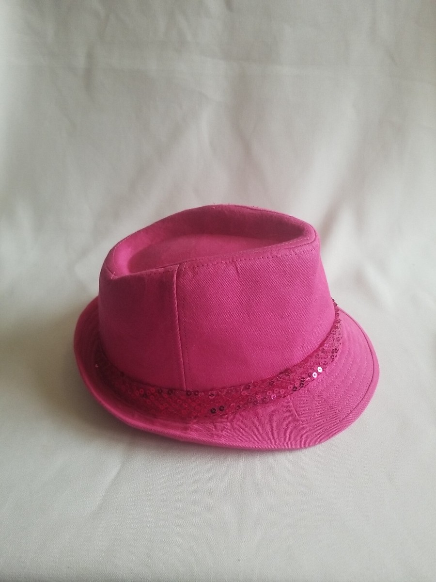 Justice Fendora Style Hat w/Sequined Band HOT Pink Accessory