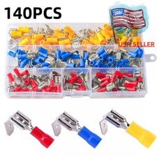 140PCS Piggy back Quick Wire Disconnect Connectors Male Female Spade Terminals