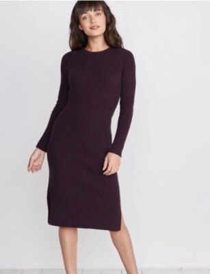Marine Layer Sweater Dress Marnie Deep Purple Body Con Dress