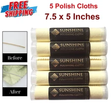 Sunshine 5 Polishing Cloths Jewelry Cleaner Tube Silver Brass Gold Copper