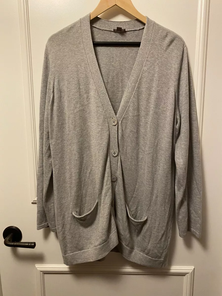 J.JILL Cardigan Size XL Long Sleeve Gray Sweater Pockets Women’s