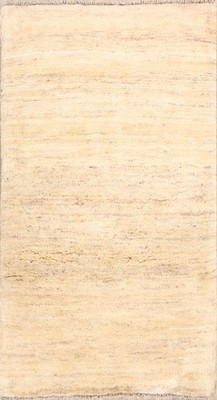 Contemporary Natural Dye Ivory Rug 3x5 Wool Handmade Modern Solid Carpet