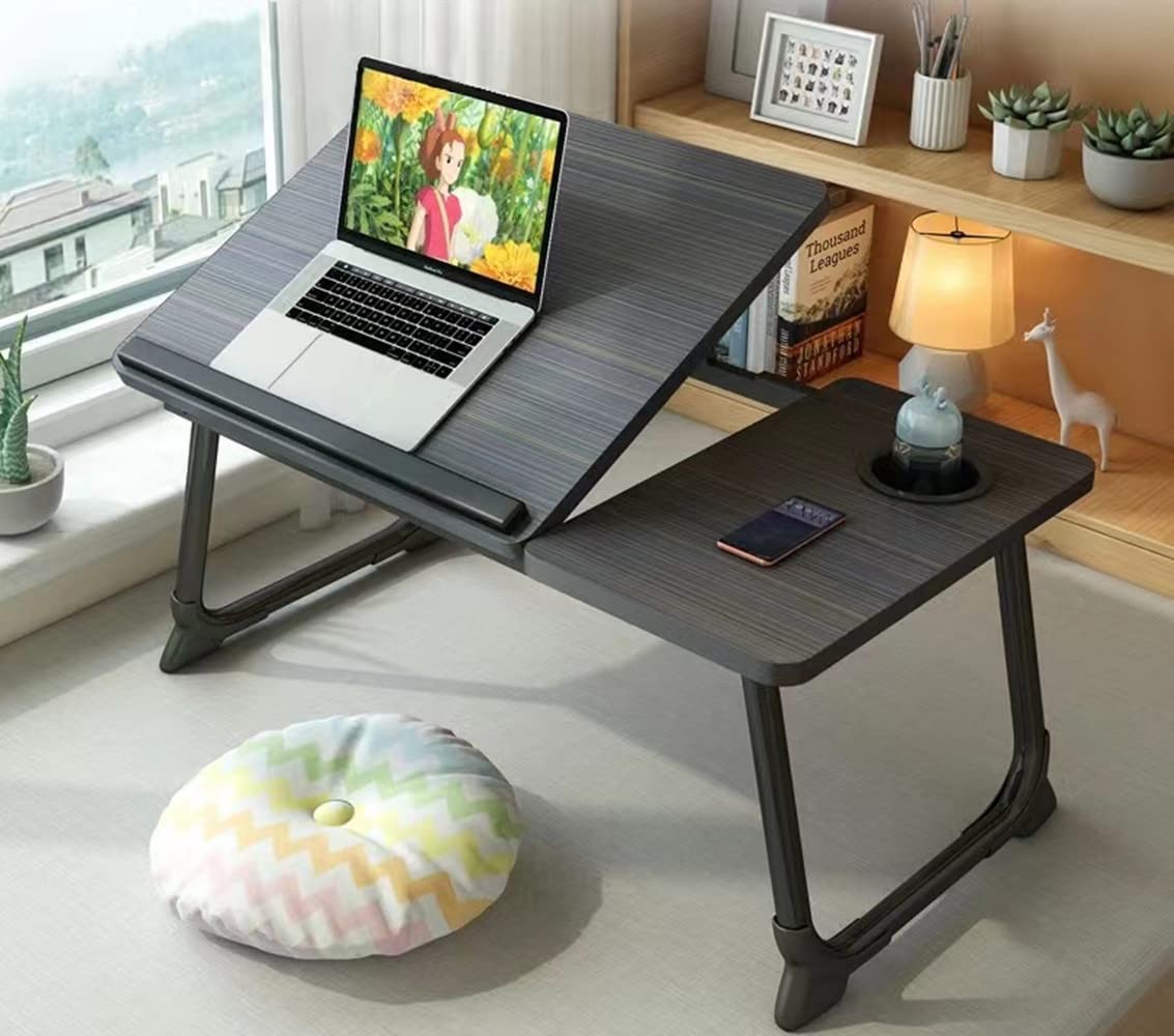 Foldable Laptop Desk for Bed Couch Portable Lap Stand with Cooling Vent-image