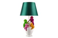 Tischlampe Stoff Polyresin 55 Cm Bunt Affen Handarbeit E27 Tischleuchte
