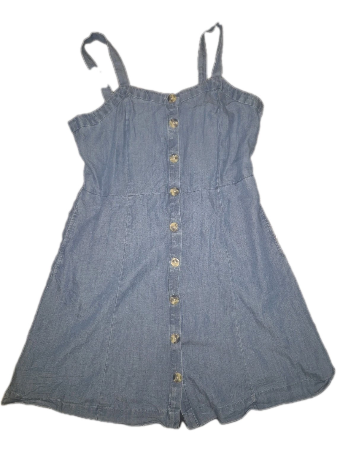LOFT chambray Denim button down pocket dress. Siz… - image 2