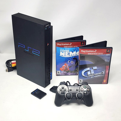 Sony PlayStation 2 Console SCPH 30001 w/ OEM Controller & 2 Games - TESTED