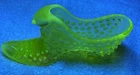Fenton Cat Head Hobnail Shoe Opalescent Yellow Topaz Uranium Glass