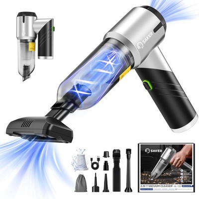 Saker Handheld Car Vacuum Portable Cordless17000PA Mini Air Duster Black 