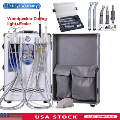 Unidad de entrega dental portátil Compresor de aire Fuerte Suction/Handpiece Kit