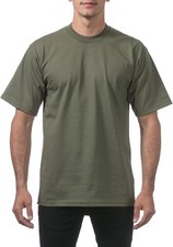 Pro Club Men's Heavyweight Cotton Short Sleeve Crew Neck T-Shirt Medium, Olive
