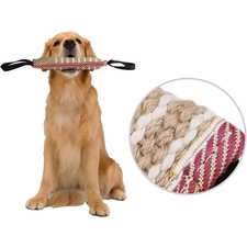 Dog Tug Toy Tug of War Dog Toy Jute Bite Pillow with 2 Handles for Puppy Train