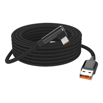 90 Degree Angled USB A to Type C Fast Charging Cable 6A Braided Cord 1/2/3meters