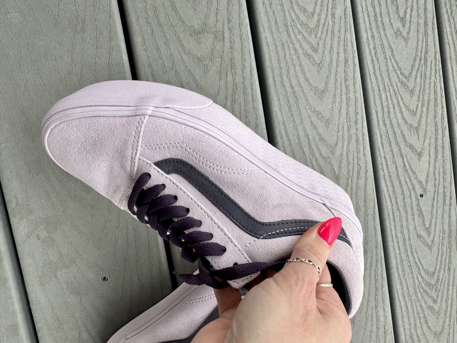 Vans Old Skool Platform Sneakers Lavender Suede Charcoal Women’s 8.5  thumbnail 9
