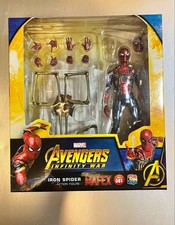 Mafex Iron Spider Figure  Comic Face  Includes 3 Pliers  Used  Marvel