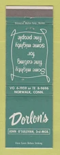 Matchbook Cover - Dorlon's Restaurant Norwalk CT