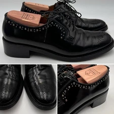 CHURCH’S SHOES ISADORA WOMENS COUTURE LEATHER STUDDED OXFORD US 8.5 EU38.5 ITALY