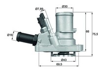 Mahle TI 144 88 Thermostat, KüHlmittel FüR Abarth,Alfa Romeo,Chrysler,Fiat,Lanci