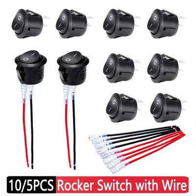 YJ-SW019 Wippe 2 Pin Mini Kippschalter mit Kabelgruppe für Auto Boot Marine