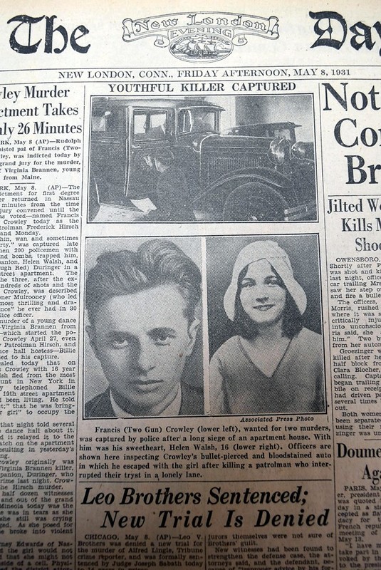 FRANCIS 'TWO GUN' CROWLEY Murderer Criminal NYPD Killer Shootout 1931 Newspaper