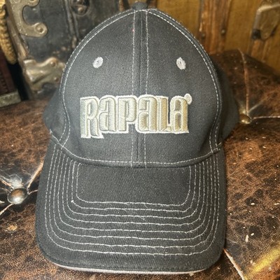 Rapala Fishing Snapback Hat Black Mesh Embroidered Lures Tackle Size Adjustable