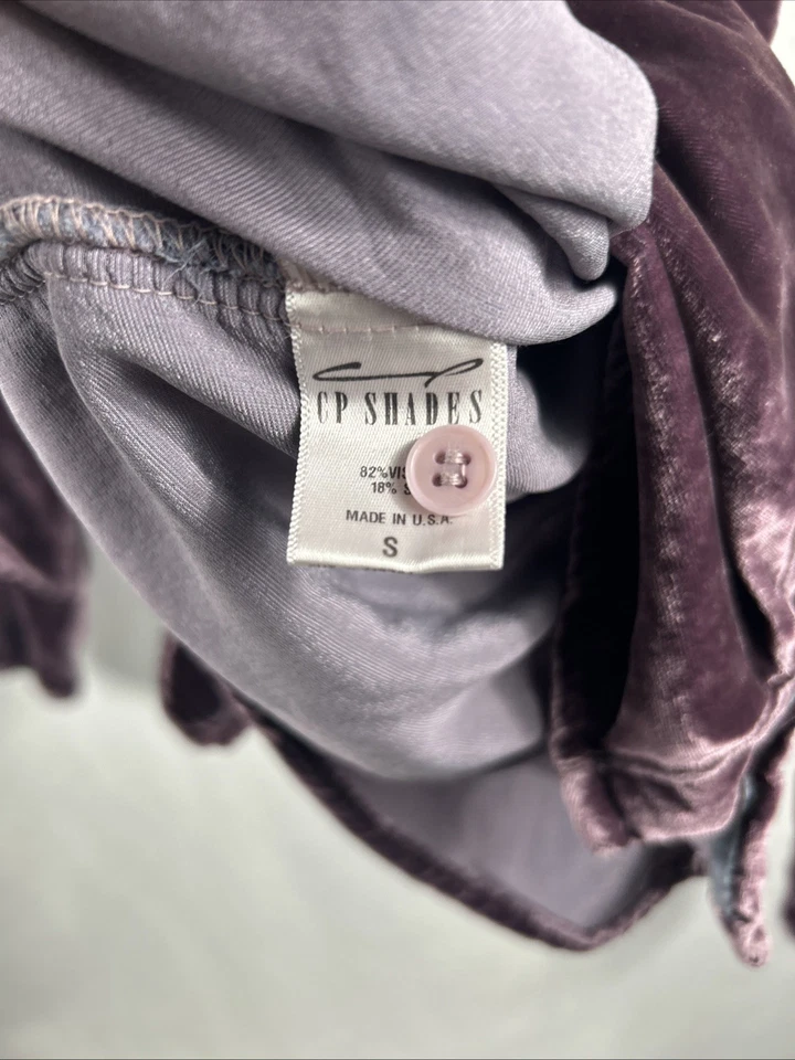 CP Shades Garnet Hill Romy Velvet Shirt Women's Small Button Up Silk Viscose - Image 4 of 4