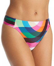 Trina Turk Kaleidoscope Printed Shirred Hipster Bikini Bottom -size 8 - msrp 68