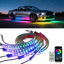 6PCS Dream RGB Car Underglow Neon Accent LED Strip Lights Kit For Ford Mustang