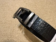 Nike Black Custom-Fit Leather Croco Golf Belt with Ultralight Buckle