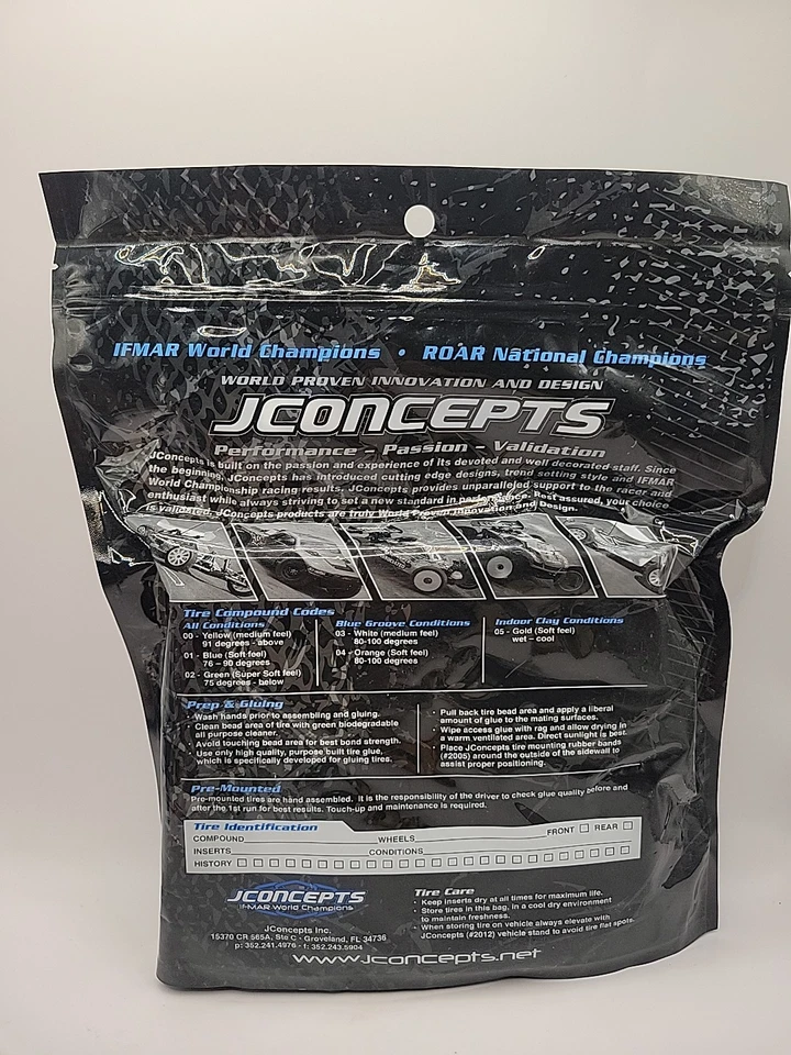 JConcepts Bar Codes V2 1/10th Rear Buggy Green Compound Tires 3033-02 - Image 2 of 2