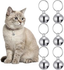 6 Pcs Bell for Cat Collar, Stainless Steel Small Pet Bells Small Bell for Cat