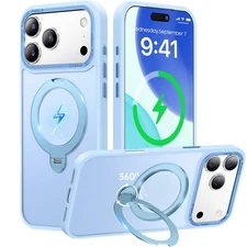 360° Spin Magnetic Stand for iPhone 17 Pro Max Case, Fit for MagSafe, Mil-STD...