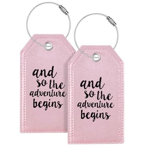 Tag & Initial Baggage Tags For Suitcases Leather Bag 2 Pack 