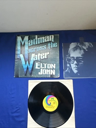 Elton John-Madman Across the Water Vinyl Record, Uni US 1971 Gloversville, VG-