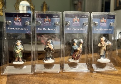LEMAX CAROLE TOWNE CHRISTMAS  VILLAGE ACCESSORIES THE ORCHESTRA FOUR PIECE LOT!