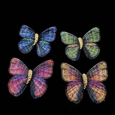Gradient Embroidered Butterfly Chest Flower Vintage Brooch For Women Unisex