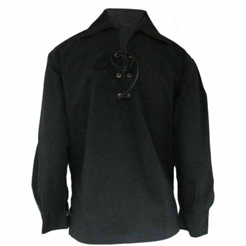 Men's Scottish Jacobite Ghillie Kilt Shirt 3 Colours All Sizes with Leather cord - 第 9/10 張圖片