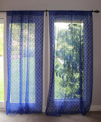 Floral Lace Sheer Curtain Window Panel 58" Wide - Picture 37 of 46