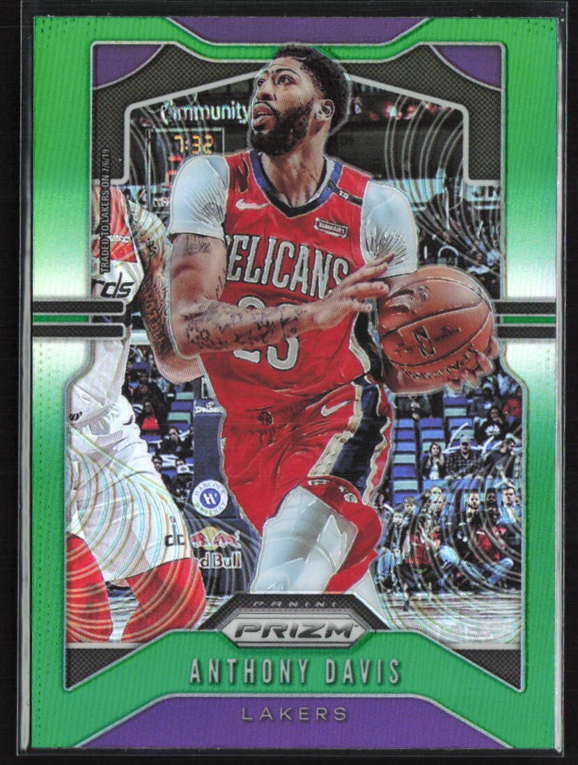 2019-20 Panini Prizm #222 Anthony Davis Prizms Green Los Angeles Lakers