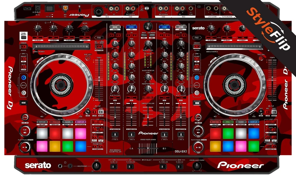 Pioneer DDJ-SX2 Skin | Camo Red | Protective Decal | StyleFlip Skins