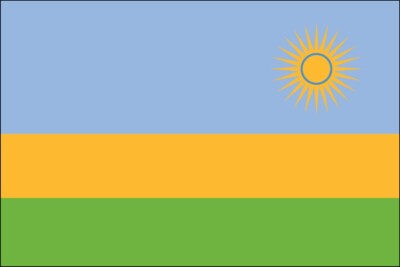 3x5 Foot (90x150 cm) Rwanda Polyester Indoor/Outdoor Flag with Two Grommets