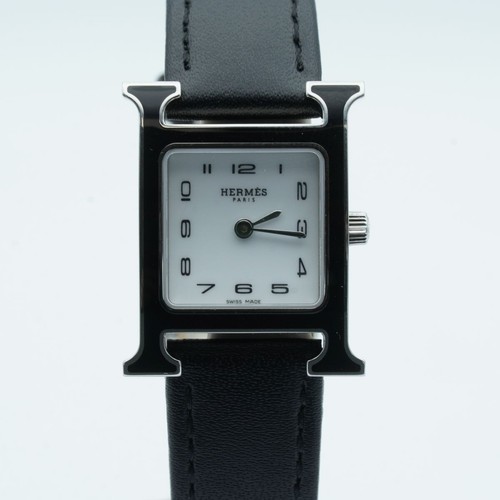 HERMES PARIS HEURE H QUARTZ DAMEN UHR 21MM STAHL ARMBAND VINTAGE HH1.221