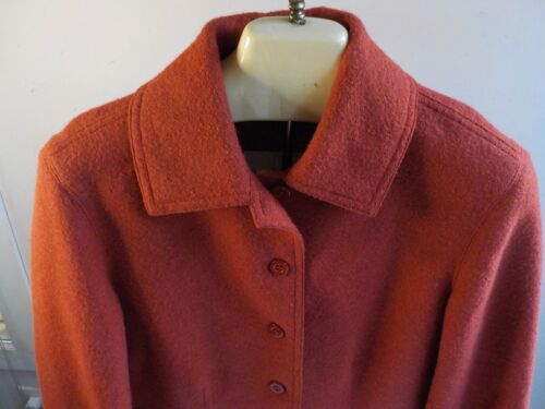 TALBOTS Women's Alpaca & Wool Blend Boiled Wool Jacket Rust SZ SMALL NWT - Picture 2 of 6