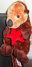 Aurora Plush Sea Otter With Stars 13.5 in Tall Stuffed Animal Toy