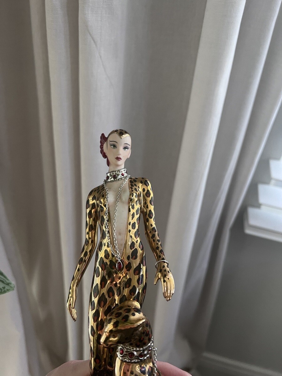 Limited Edition Erté Erte Leopard Lady Figurine Franklin Mint