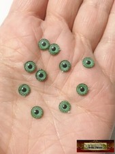 M00981-Green MOREZMORE 10 Flat Back Eyes Iris 6mm Plastic Doll Baby Puppet