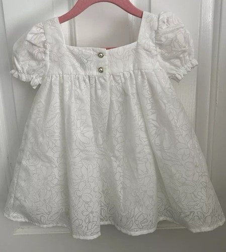 Joie Baby Girl’s Size 18 Mo White Dress Lined 100% Cotton Short Sleeve New - Picture 2 of 9