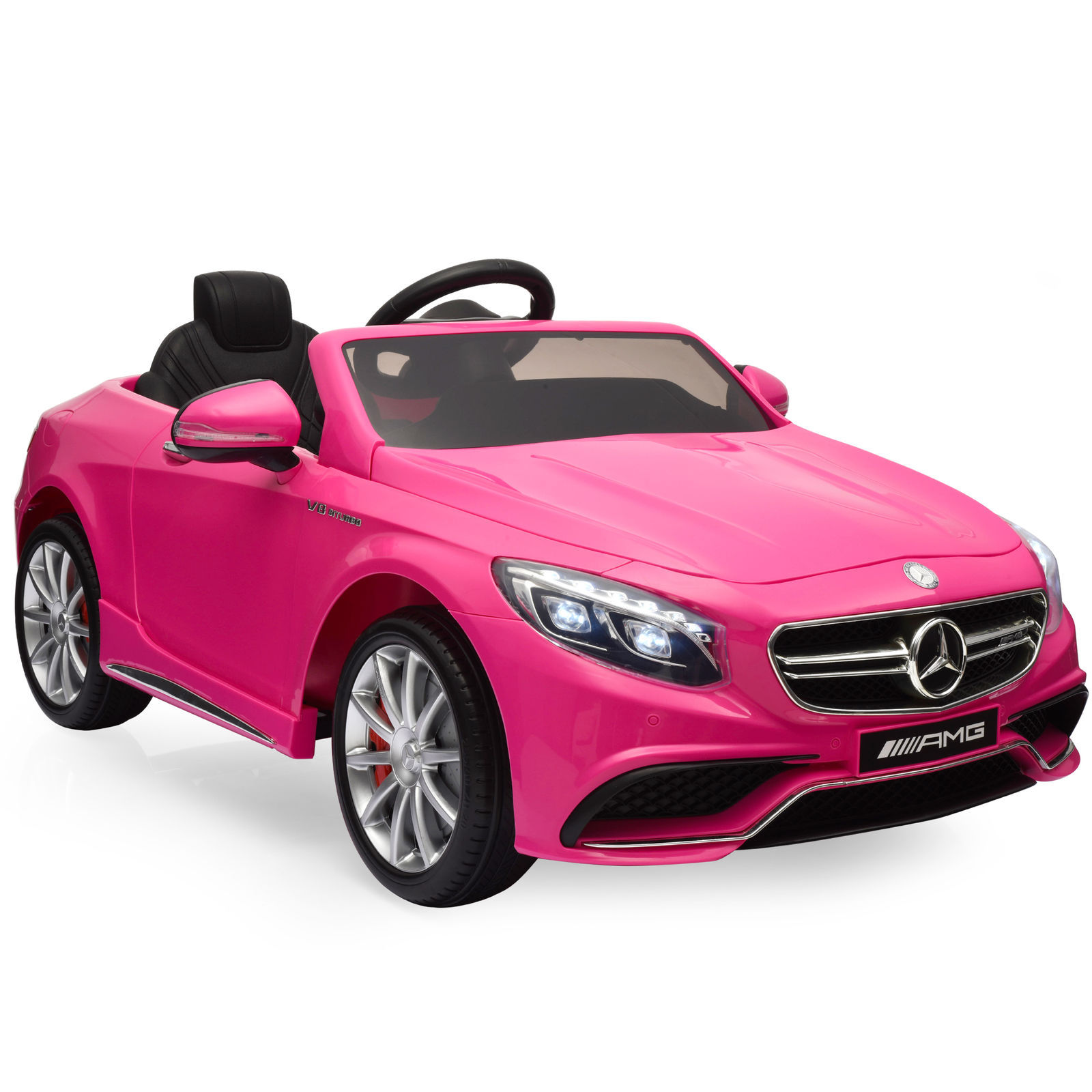 Kids Girl Pink 12V Licensed Mercedes Benz AMG S63 Coupe Ride On Car Lights Music Kids Girl Pink 12V Licensed Mercedes Benz AMG S63 Coupe Ride On Car Lights Music