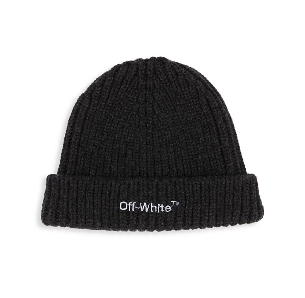NWT Off-White Virgil Abloh Helvet Wool Beanie Black Dark  display picture 1